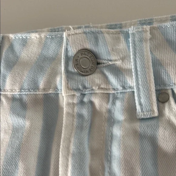 Pacsun Striped Blue and White Denim Mini Skirt - Picture 5 of 11